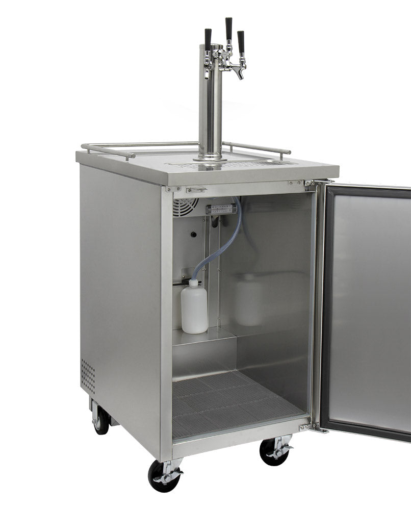 Kegco 24" Wide Homebrew Triple Tap All Stainless Steel Commercial Kegerator - HBK1XS-3