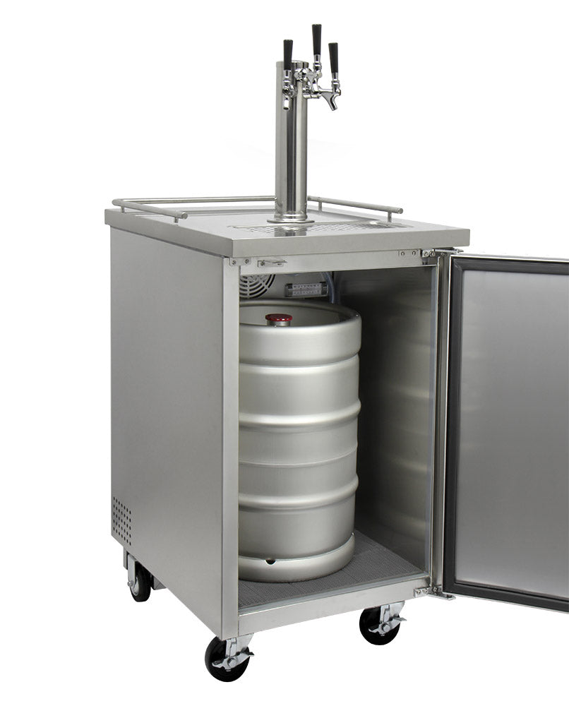 Kegco 24" Wide Triple Tap All Stainless Steel Commercial Kegerator - XCK-1S-3