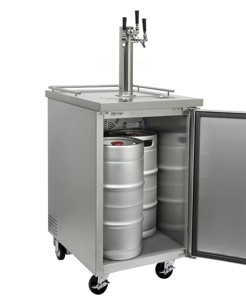 Kegco 24" Wide Triple Tap All Stainless Steel Commercial Kegerator - XCK-1S-3