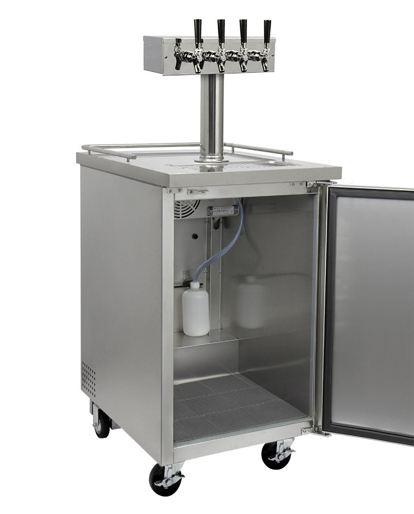 Kegco 24" Wide Homebrew Four Tap All Stainless Steel Commercial Kegerator with Kegs - HBK1XS-4K