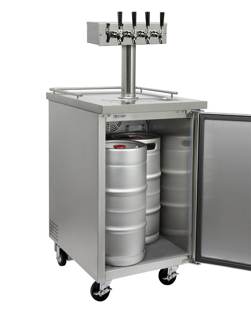 Kegco 24" Wide Four Tap All Stainless Steel Commercial Kegerator - XCK-1S-4