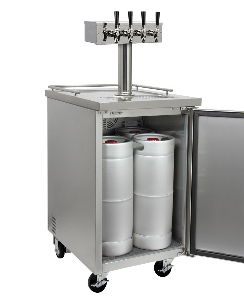 Kegco 24" Wide Four Tap All Stainless Steel Commercial Kegerator - XCK-1S-4