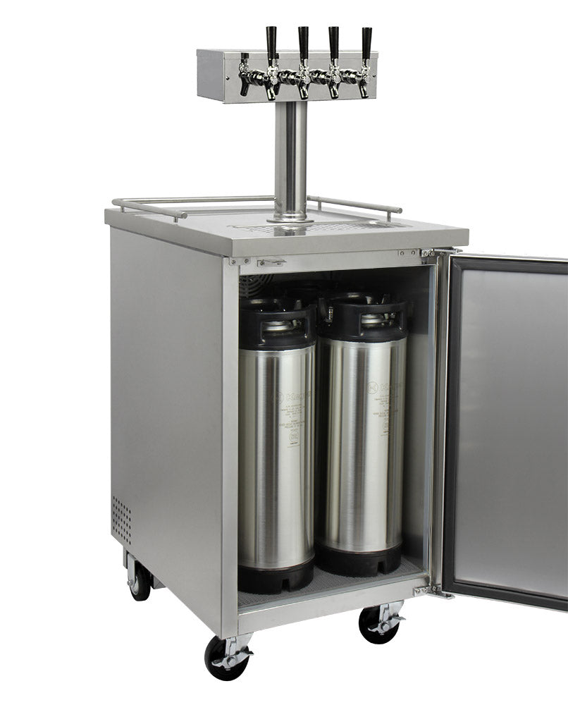 Kegco 24" Wide Four Tap All Stainless Steel Commercial Kegerator - XCK-1S-4