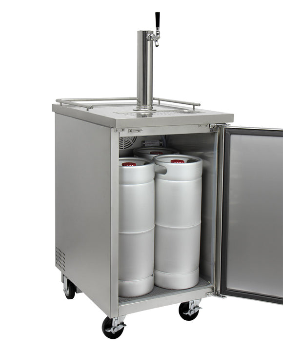Kegco 24" Wide Cold Brew Coffee Single Tap All Stainless Steel Commercial Kegerator - ICXCK-1S-1