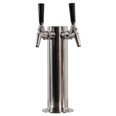 Kegerator.com Steel Double Faucet Tower w/ Perlick 630SS Stainless Steel Faucets - DT2630SS - Wine Cooler City