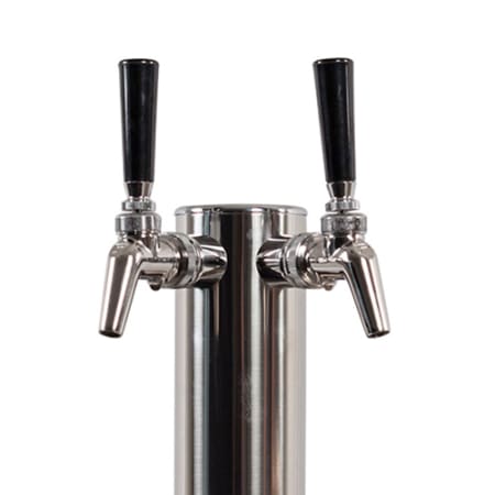 Kegerator.com Steel Double Faucet Tower w/ Perlick 630SS Stainless Steel Faucets - DT2630SS - Wine Cooler City