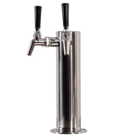 Kegerator.com Steel Double Faucet Tower w/ Perlick 630SS Stainless Steel Faucets - DT2630SS - Wine Cooler City