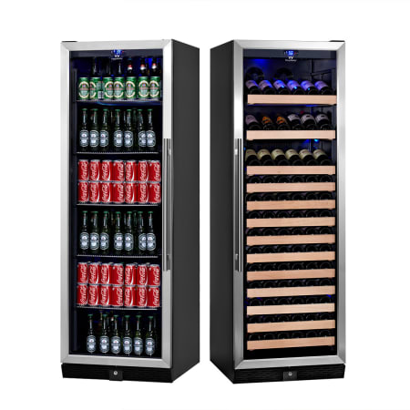KingsBottle 48 inch Wide 131 Bottle Capacity Wine Cooler with Beverage Cooler - KBU-170Combo-BW2 - Wine Cooler City