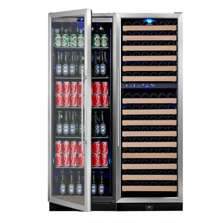 KingsBottle 48 inch Wide 131 Bottle Capacity Wine Cooler with Beverage Cooler and 2 Wine Zones - KBU-170Combo-BW3 - Wine Cooler City
