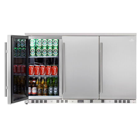KingsBottle 53 inch Wide 260 Can Capacity Beverage Center with Solid Doors - KBU-328A-SD - Wine Cooler City