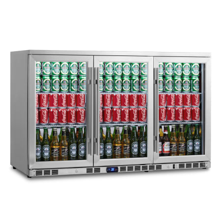 KingsBottle 53 inch Wide 260 Can Capacity Beverage Center - KBU-328C-SS - Wine Cooler City