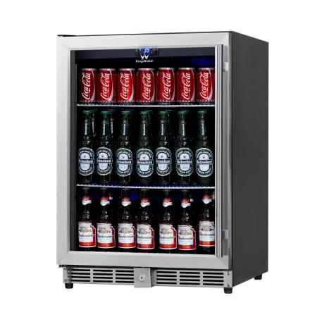 KingsBottle 24 inch Wide 160 Can Capacity Beverage Center - KBU-50B-SS - Wine Cooler City