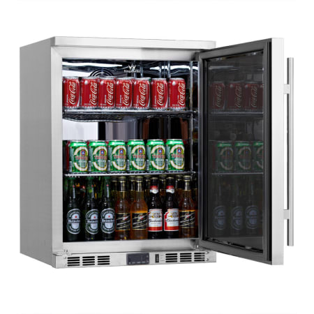 KingsBottle  24 inch Wide 140 Can Capacity Beverage Center with Solid Doors - KBU-55A-SD - Wine Cooler City