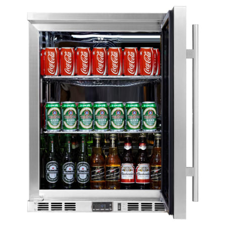 KingsBottle  24 inch Wide 140 Can Capacity Beverage Center with Solid Doors - KBU-55A-SD - Wine Cooler City