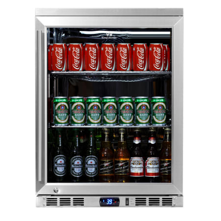 KingsBottle 24 inch Wide 140 Can Capacity Beverage Center - KBU-55C-SS - Wine Cooler City