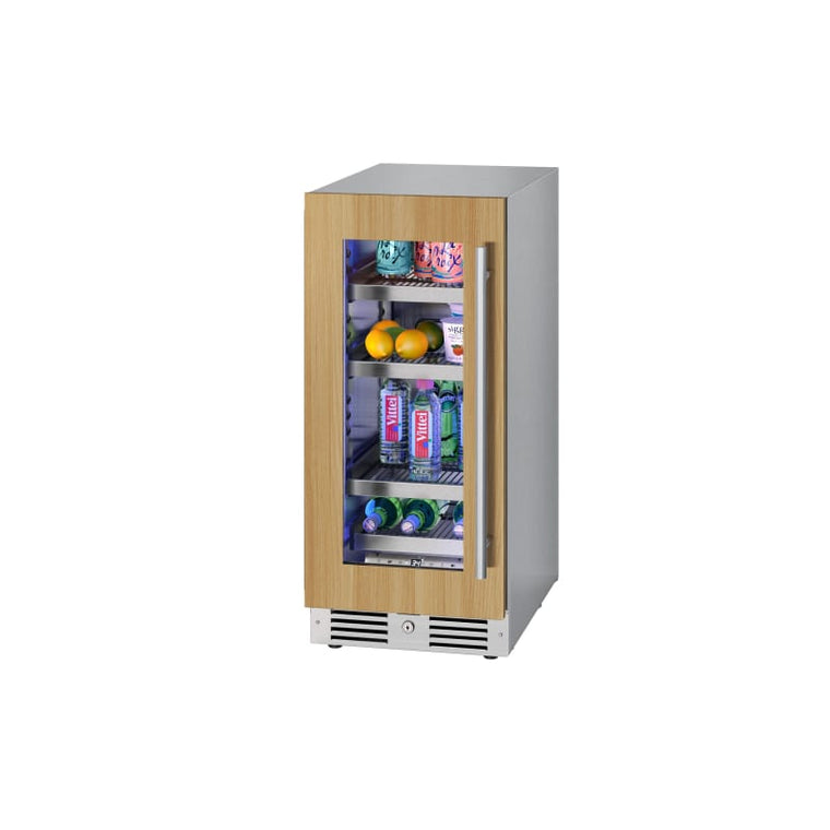 Landmark 15 Inch Wide 63 Can Capacity Beverage Cooler with Alternating (Blue, White, Amber) LED lighting, Door Alarm, Touch Control Panel and Lockable Left Hinged Door - L3015UI1BPR-LH