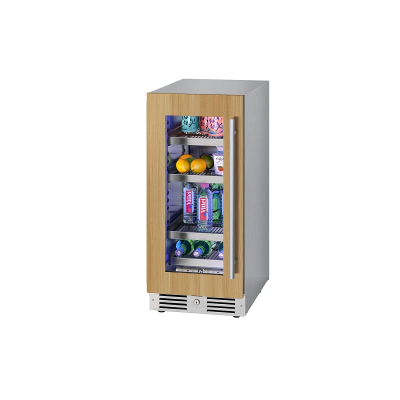 Landmark 15 Inch Wide 63 Can Capacity Beverage Cooler with Alternating (Blue, White, Amber) LED lighting, Door Alarm, Touch Control Panel and Lockable Left Hinged Door - L3015UI1BPR-LH