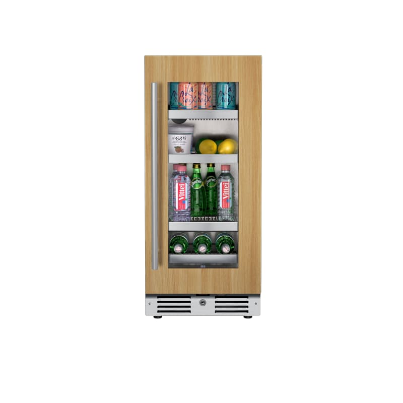 Landmark 15 Inch Wide 63 Can Capacity Beverage Cooler with alternating (Blue, White, Amber) LED lighting, Door Alarm, Touch Control Panel and Lockable Right Hinged Door - L3015UI1BPR-RH