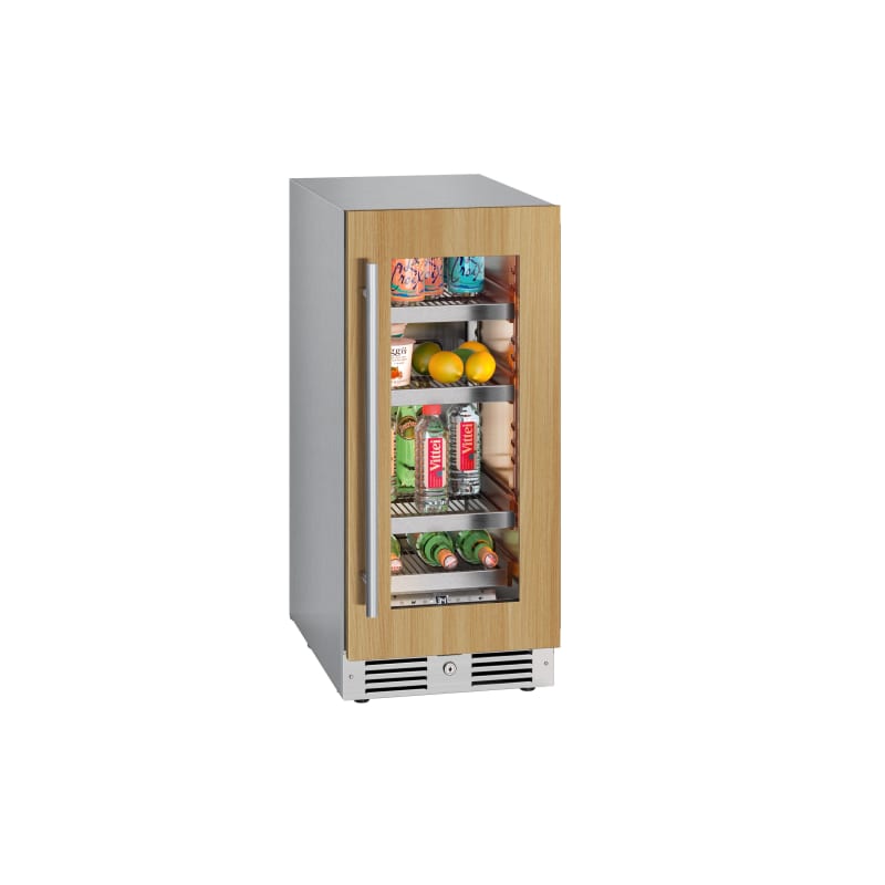 Landmark 15 Inch Wide 63 Can Capacity Beverage Cooler with alternating (Blue, White, Amber) LED lighting, Door Alarm, Touch Control Panel and Lockable Right Hinged Door - L3015UI1BPR-RH