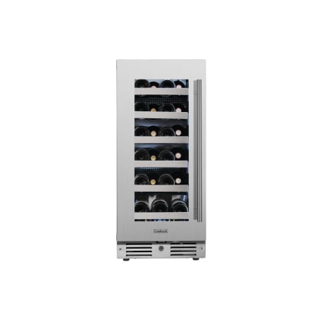 Landmark 15 Inch Wide 23 Bottle Capacity Single Zone Wine Cooler with Alternating (Blue, White, Amber) LED lighting, Door Alarm, Touch Control Panel and Lockable Left Hinged Door - L3015UI1WSG-LH