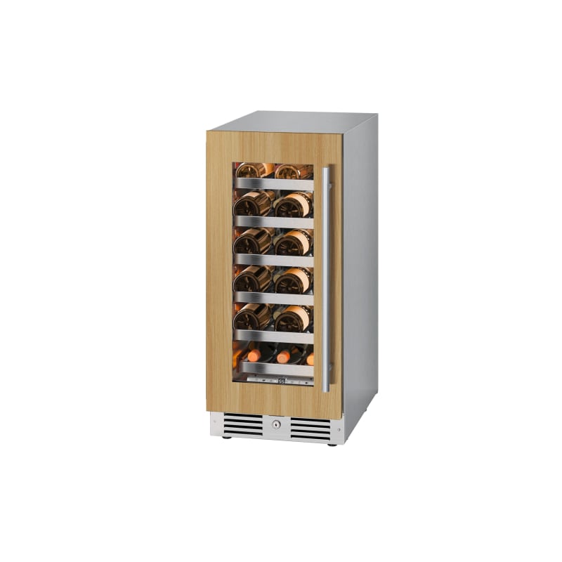 Landmark 15 Inch Wide 23 Bottle Capacity Single Zone Wine Cooler with Alternating (Blue, White, Amber) LED lighting, Door Alarm, Touch Control Panel and Lockable Left Hinged Door - L3015UI1WPR-LH