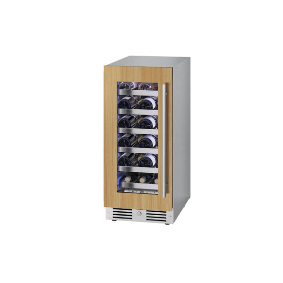 Landmark 15 Inch Wide 23 Bottle Capacity Single Zone Wine Cooler with Alternating (Blue, White, Amber) LED lighting, Door Alarm, Touch Control Panel and Lockable Left Hinged Door - L3015UI1WPR-LH