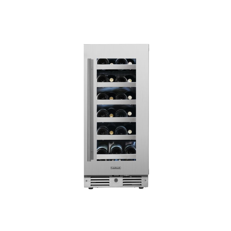 Landmark 15 Inch Wide 23 Bottle Capacity Single Zone Wine Cooler with Alternating (Blue, White, Amber) LED lighting, Door Alarm, Touch Control Panel and Lockable Right Hinged Door - L3015UI1WSG-RH
