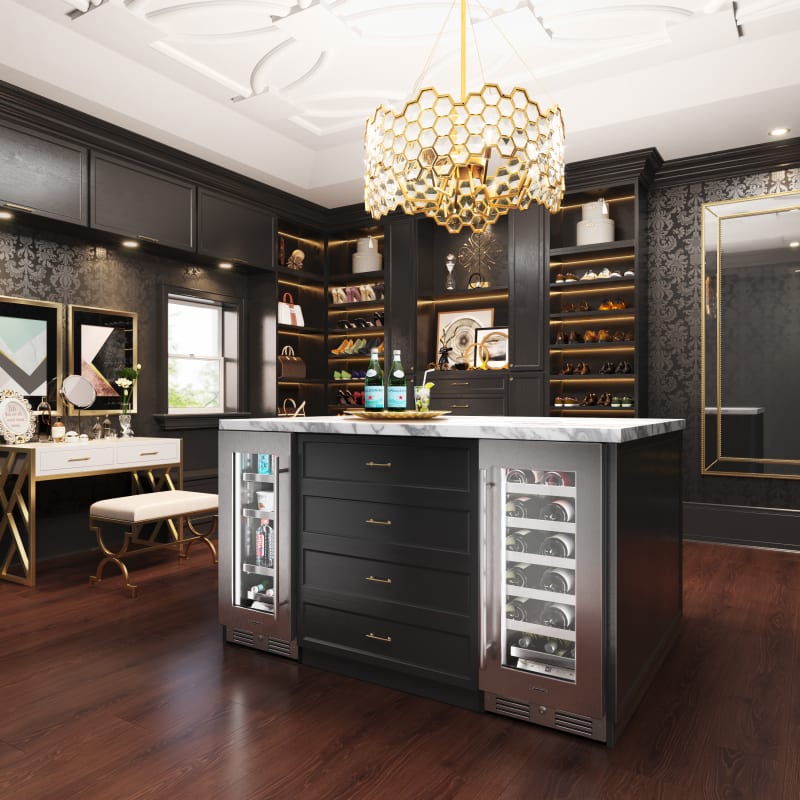 Landmark 15 Inch Wide 23 Bottle Capacity Single Zone Wine Cooler with Alternating (Blue, White, Amber) LED lighting, Door Alarm, Touch Control Panel and Lockable Right Hinged Door - L3015UI1WPR-RH