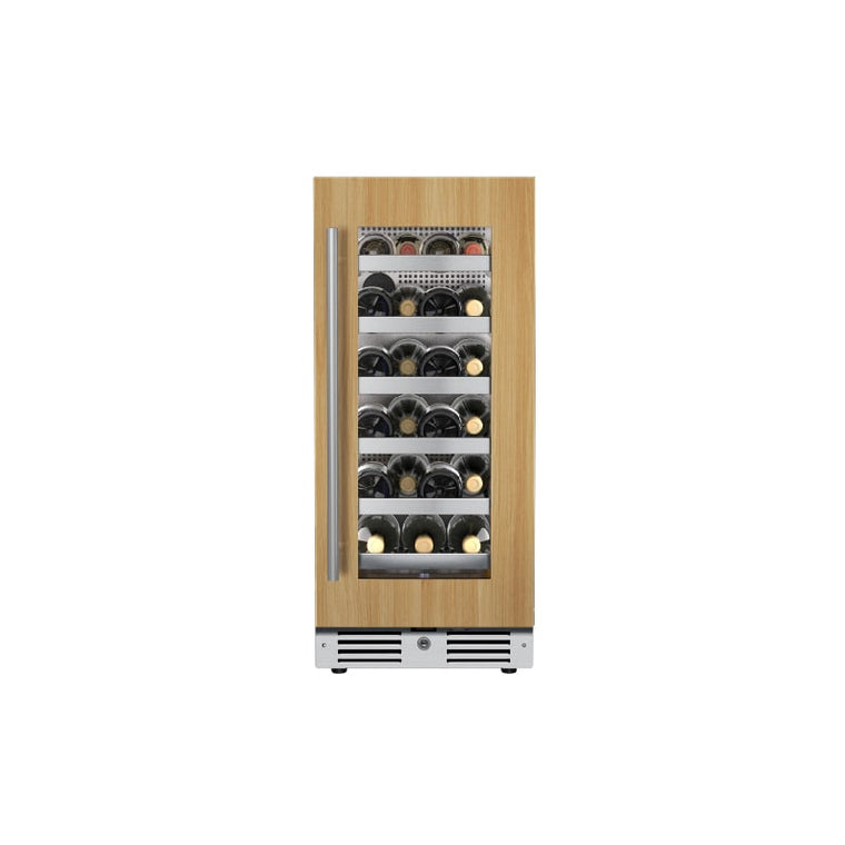 Landmark 15 Inch Wide 23 Bottle Capacity Single Zone Wine Cooler with Alternating (Blue, White, Amber) LED lighting, Door Alarm, Touch Control Panel and Lockable Right Hinged Door - L3015UI1WPR-RH