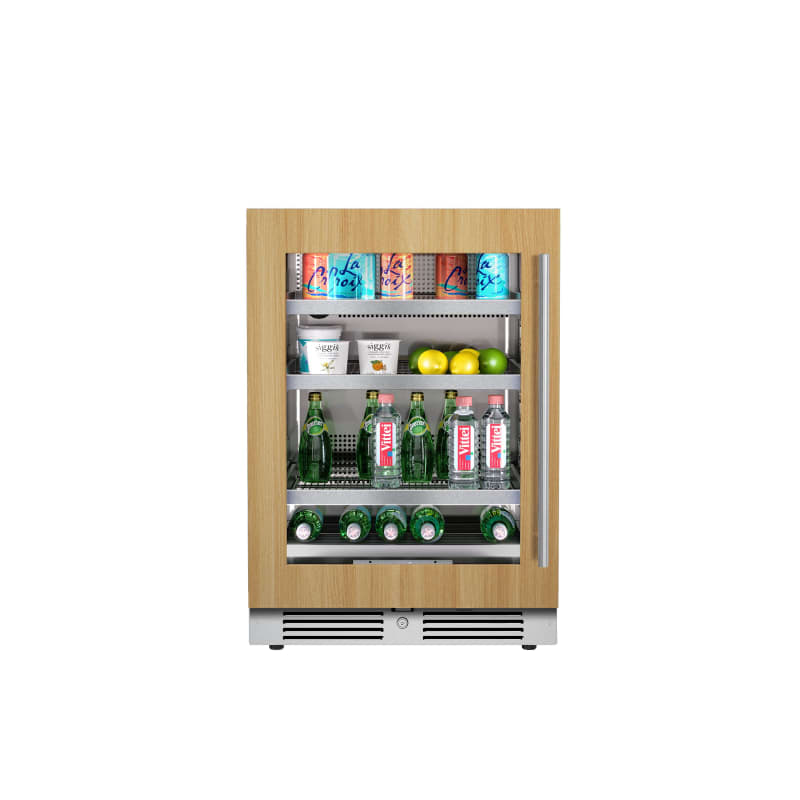 Landmark 24 Inch Wide 147 Can Capacity Beverage Cooler with Alternating (Blue, White, Amber) LED lighting, Door Alarm, Touch Control Panel and Lockable Left Hinged Door - L3024UI1BPR-LH