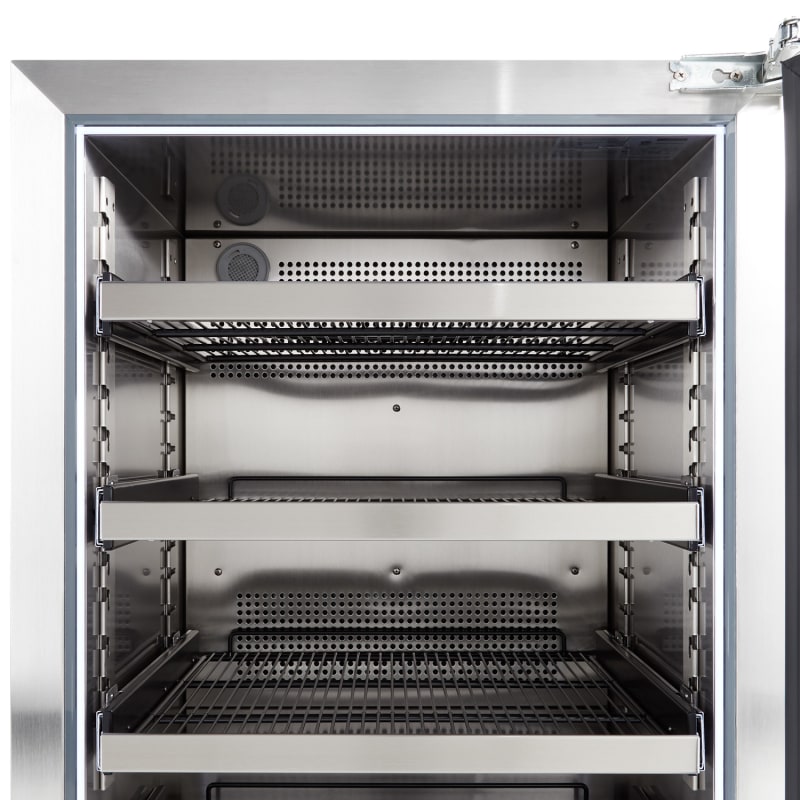 Landmark 24 Inch Wide 147 Can Capacity Beverage Cooler with Alternating (Blue, White, Amber) LED lighting, Door Alarm, Touch Control Panel and Lockable Right Hinged Door - L3024UI1BSG-RH
