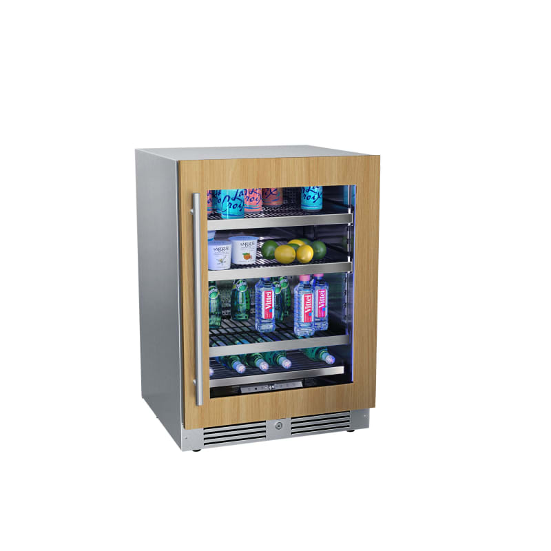 Landmark 24 Inch Wide 147 Can Capacity Beverage Cooler with Alternating (Blue, White, Amber) LED lighting, Door Alarm, Touch Control Panel and Lockable Right Hinged Door - L3024UI1BPR-RH