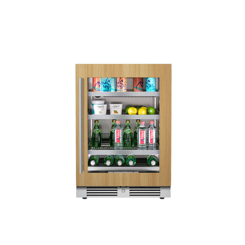 Landmark 24 Inch Wide 147 Can Capacity Beverage Cooler with Alternating (Blue, White, Amber) LED lighting, Door Alarm, Touch Control Panel and Lockable Right Hinged Door - L3024UI1BPR-RH