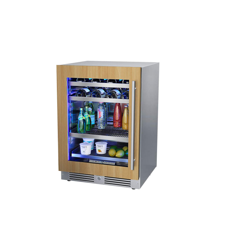 Landmark 24 Inch Wide Single Zone Wine and Beverage Cooler with Alternating (Blue, White, Amber) LED lighting, Door Alarm, Touch Control Panel and Lockable Left Hinged Door - L3024UI1MPR-LH
