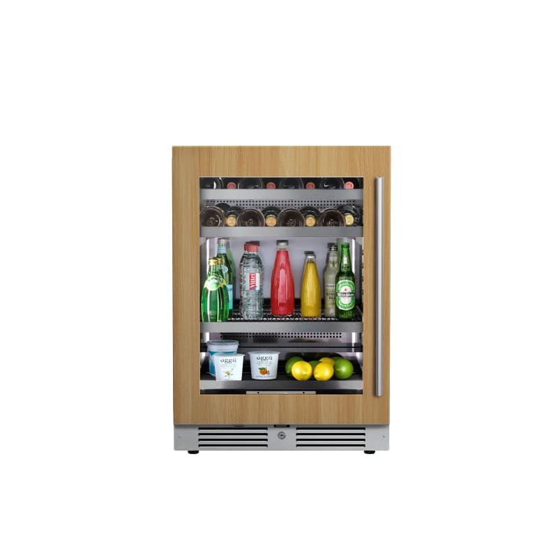 Landmark 24 Inch Wide Single Zone Wine and Beverage Cooler with Alternating (Blue, White, Amber) LED lighting, Door Alarm, Touch Control Panel and Lockable Left Hinged Door - L3024UI1MPR-LH