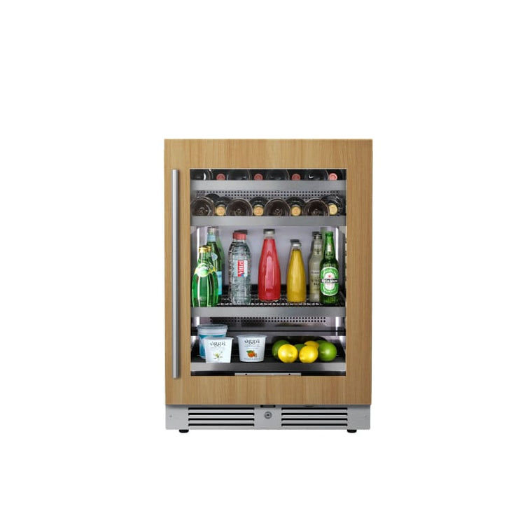 Landmark 24 Inch Wide Single Zone Wine and Beverage Cooler with Alternating (Blue, White, Amber) LED lighting, Door Alarm, Touch Control Panel and Lockable Right Hinged Door - L3024UI1MPR-RH