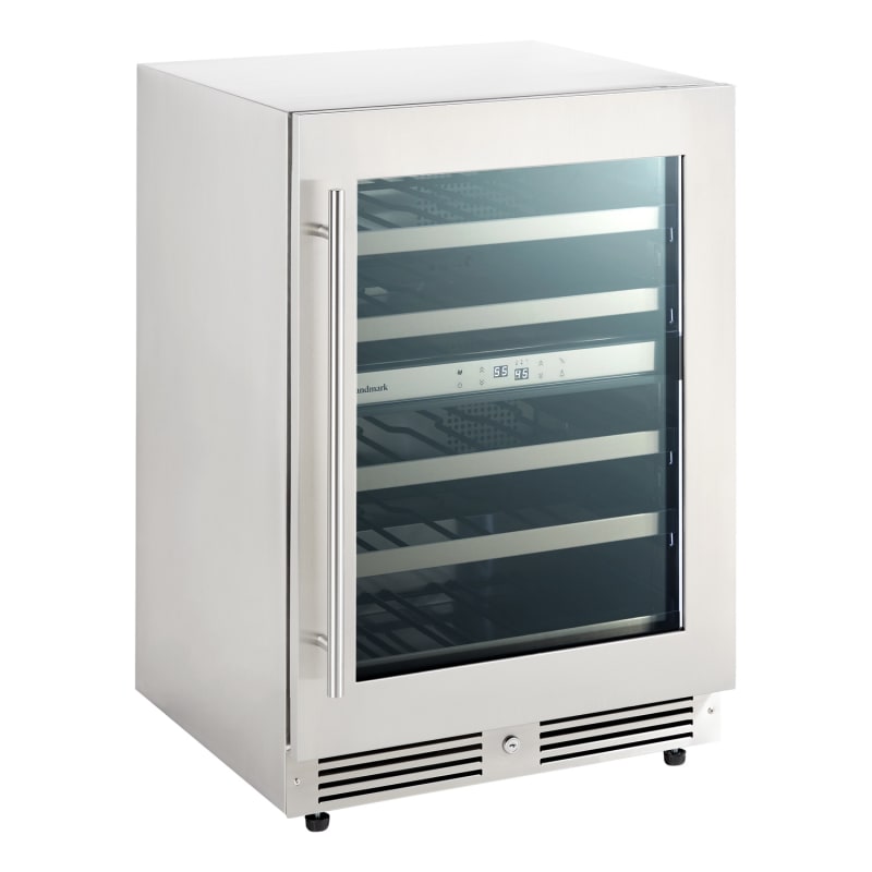 Landmark 24 Inch Wide 37 Bottle Dual Zone Wine Cooler with Alternating (Blue, White, Amber) LED lighting, Door Alarm, Touch Control Panel and Lockable Right Hinged Door - L3024UI2WSG-RH