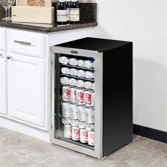 Whynter Beverage Refrigerator with Internal Fan – Stainless Steel 120 Can Capacity BR-130SB - Wine Cooler City