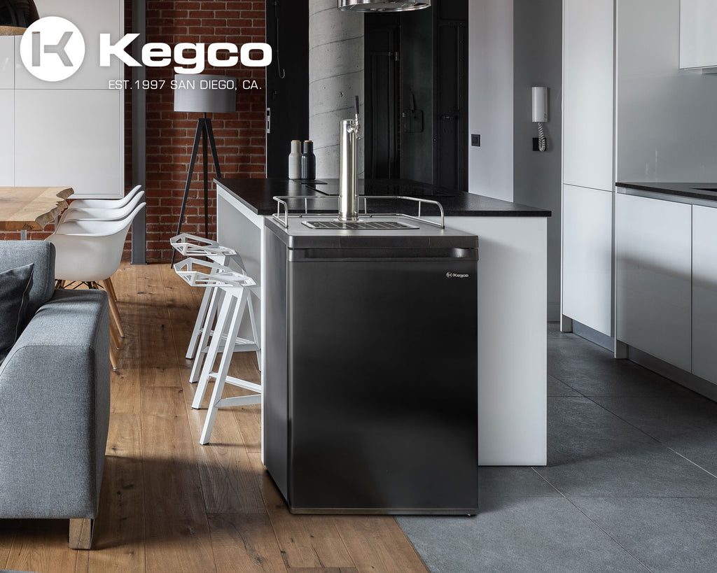 Kegco 24" Wide Kombucha Single Tap Black Kegerator - KOM30B-1NK - Wine Cooler City