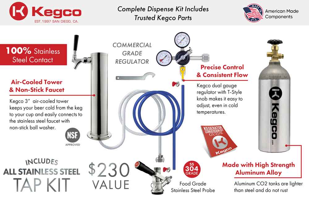 Kegco 24" Wide Single Tap Stainless Steel Digital Kegerator - K309SS-1NK - Wine Cooler City