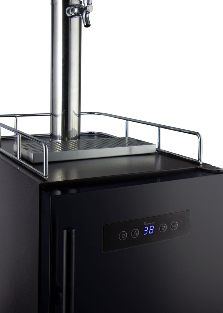 Kegco 15" Wide Cold Brew Coffee Single Tap Black Commercial Kegerator - ICS15BBRNK