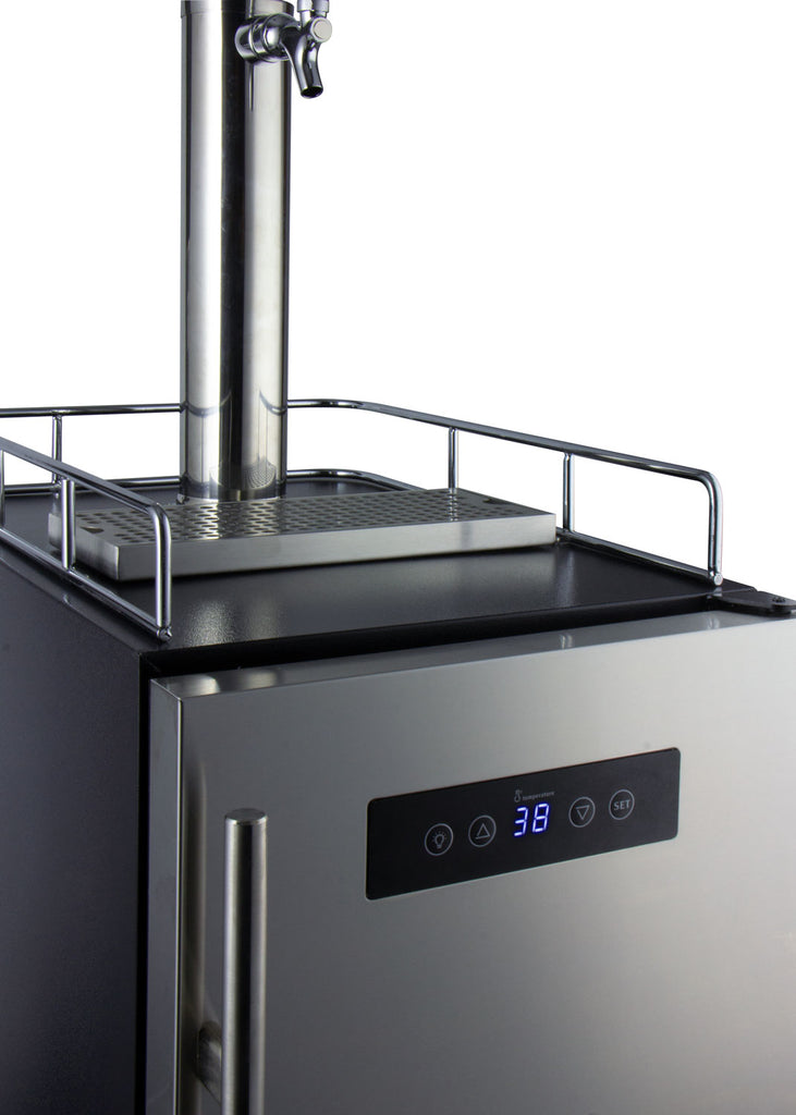 Kegco 15" Wide Cold Brew Coffee Single Tap Stainless Steel Commercial Kegerator - ICS15BSRNK
