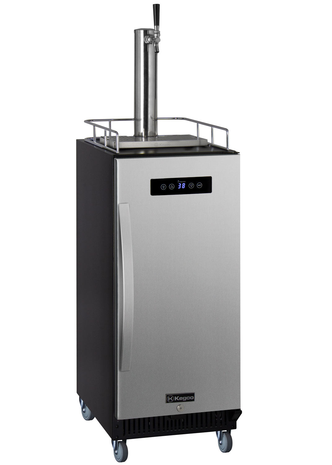 Kegco 15" Wide Single Tap Stainless Steel Commercial Kegerator - SLK15BSRNK