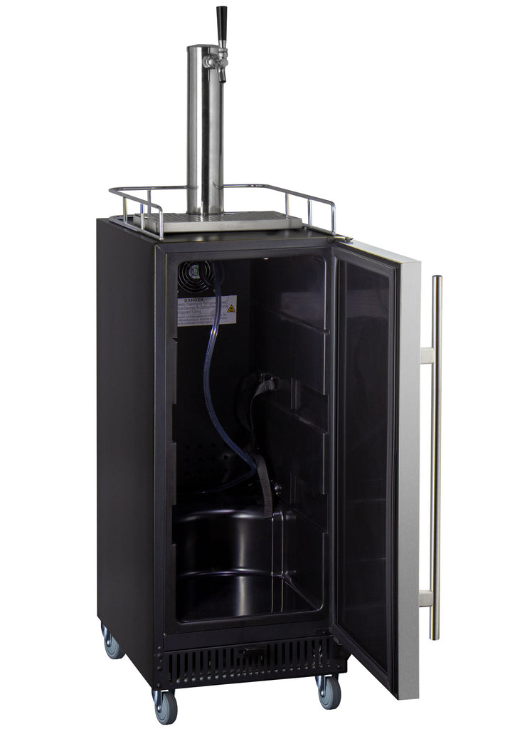 Kegco 15" Wide Cold Brew Coffee Single Tap Stainless Steel Commercial Kegerator - ICS15BSRNK