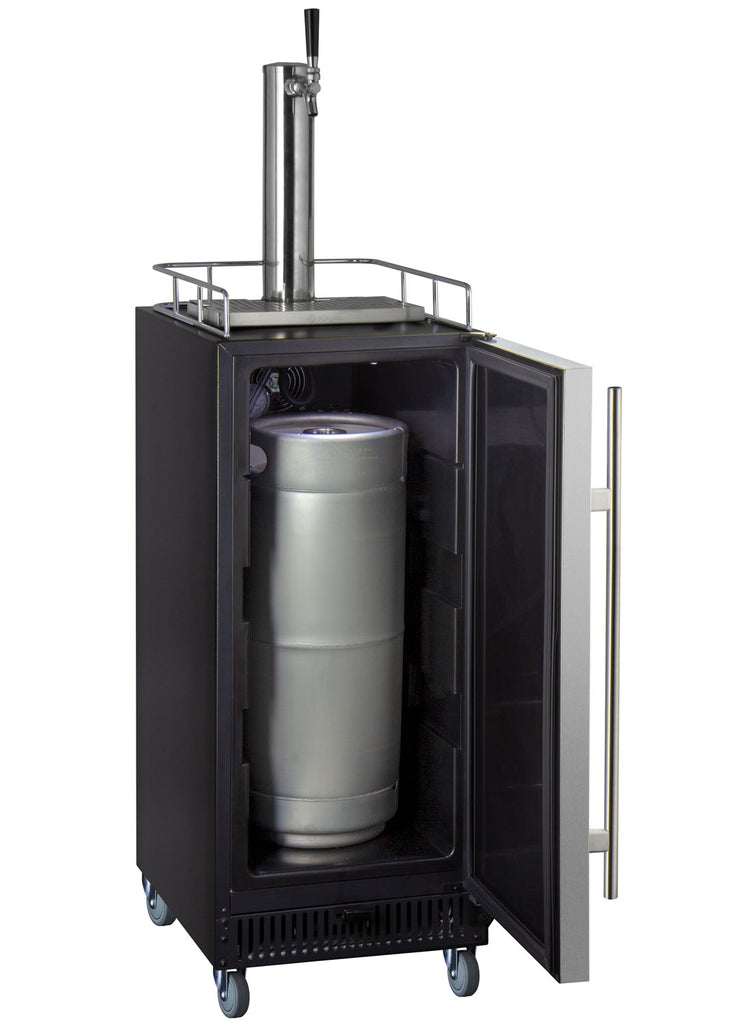 Kegco 15" Wide Cold Brew Coffee Single Tap Stainless Steel Commercial Kegerator - ICS15BSRNK