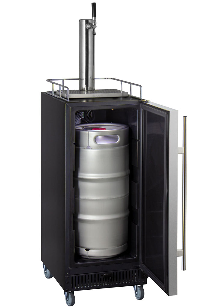 Kegco 15" Wide Cold Brew Coffee Single Tap Stainless Steel Commercial Kegerator - ICS15BSRNK