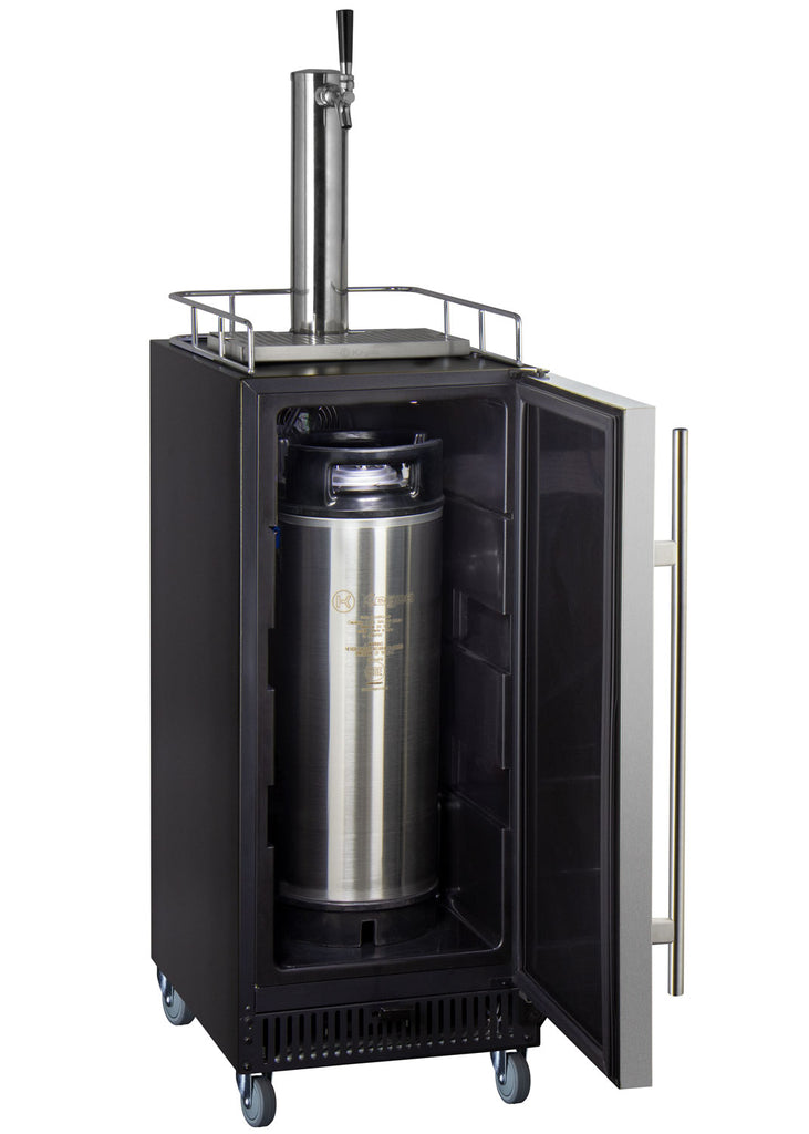Kegco 15" Wide Cold Brew Coffee Single Tap Stainless Steel Commercial Kegerator - ICS15BSRNK