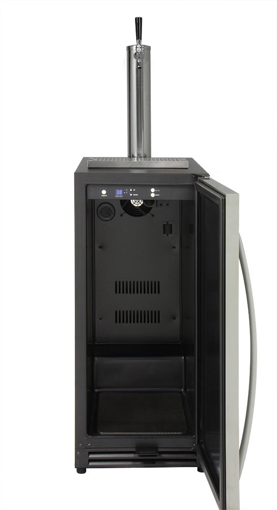 Kegco 15" Wide Single Tap Stainless Steel Built-In Right Hinge Kegerator - VSK-15SR20