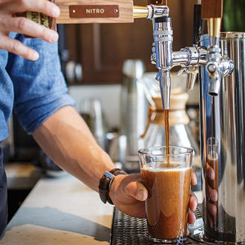 Kegco 24" Wide Cold Brew Coffee Triple Tap All Stainless Steel Outdoor Built-In Right Hinge Kegerator - ICHK38SSU-3 - Wine Cooler City