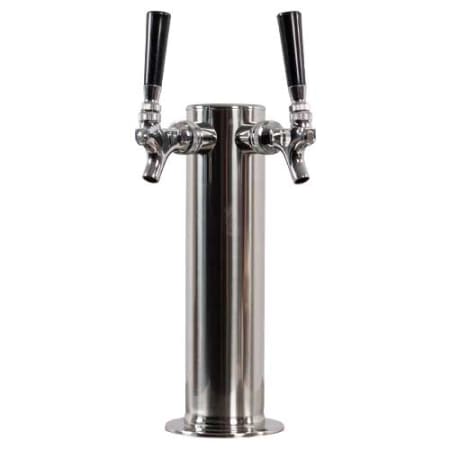 TapRite Stainless Double Faucet Wine Tower 304 SS Faucets - D4743DWT-14 - Wine Cooler City
